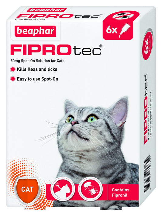  Beaphar Fiprotec Spot On Cat Flea & Tick Treatment (6 X Treatments)