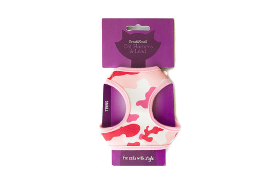  Great&Small Cat Harness Pink Camo