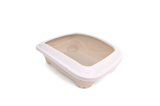  Great&Small Litter Tray With Rim Stone Beige