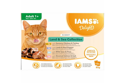  Iams Delights Land And Sea Collection In Gravy Adult Wet Cat Food