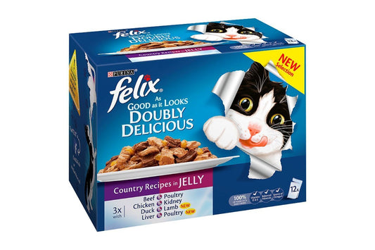  Felix Doubly Delicious Country Recipes In Jelly Wet Cat Food 12 X 100g