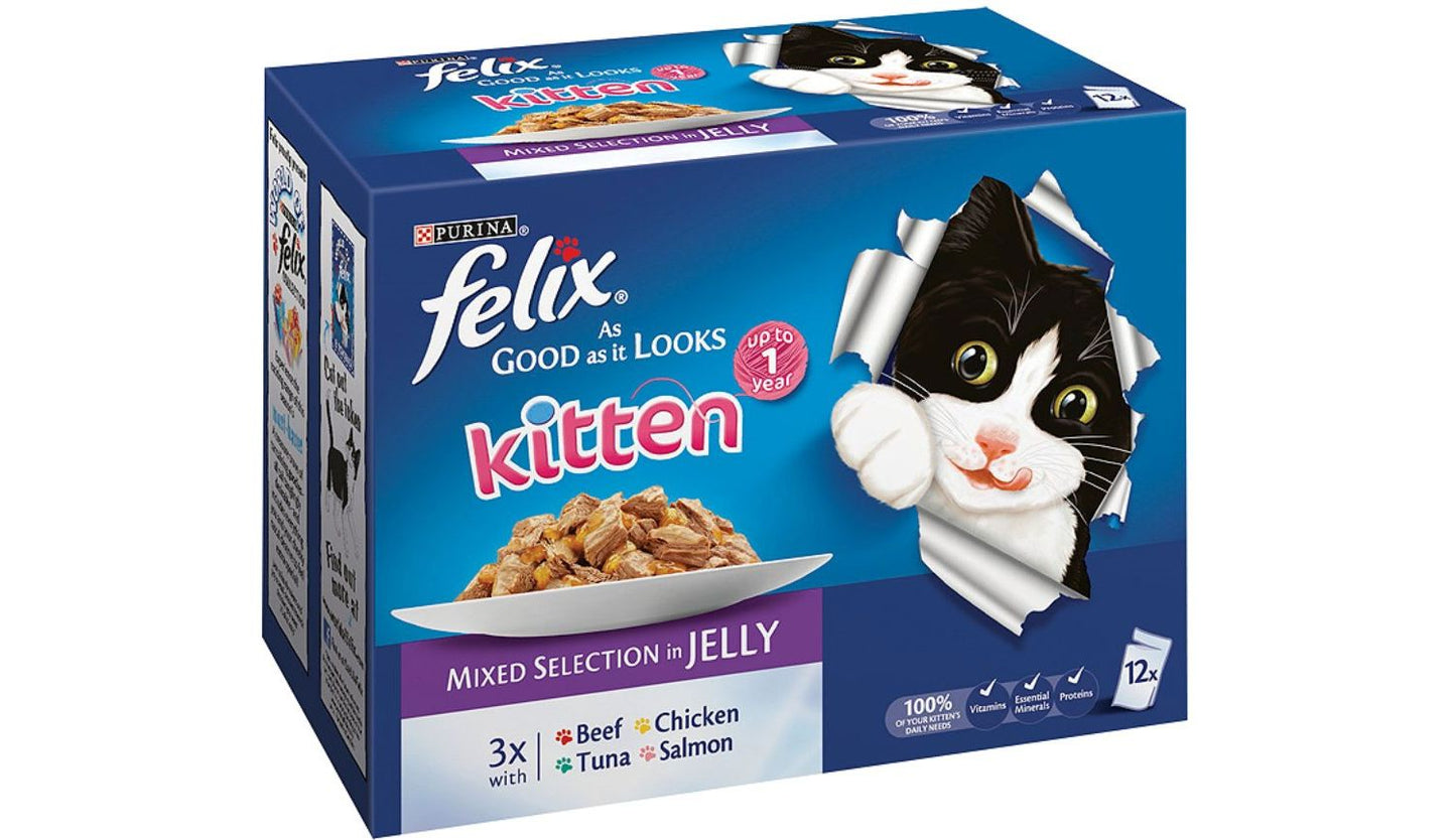  Felix As Good As It Looks Kitten Mixed Selection In Jelly Wet Kitten Food
