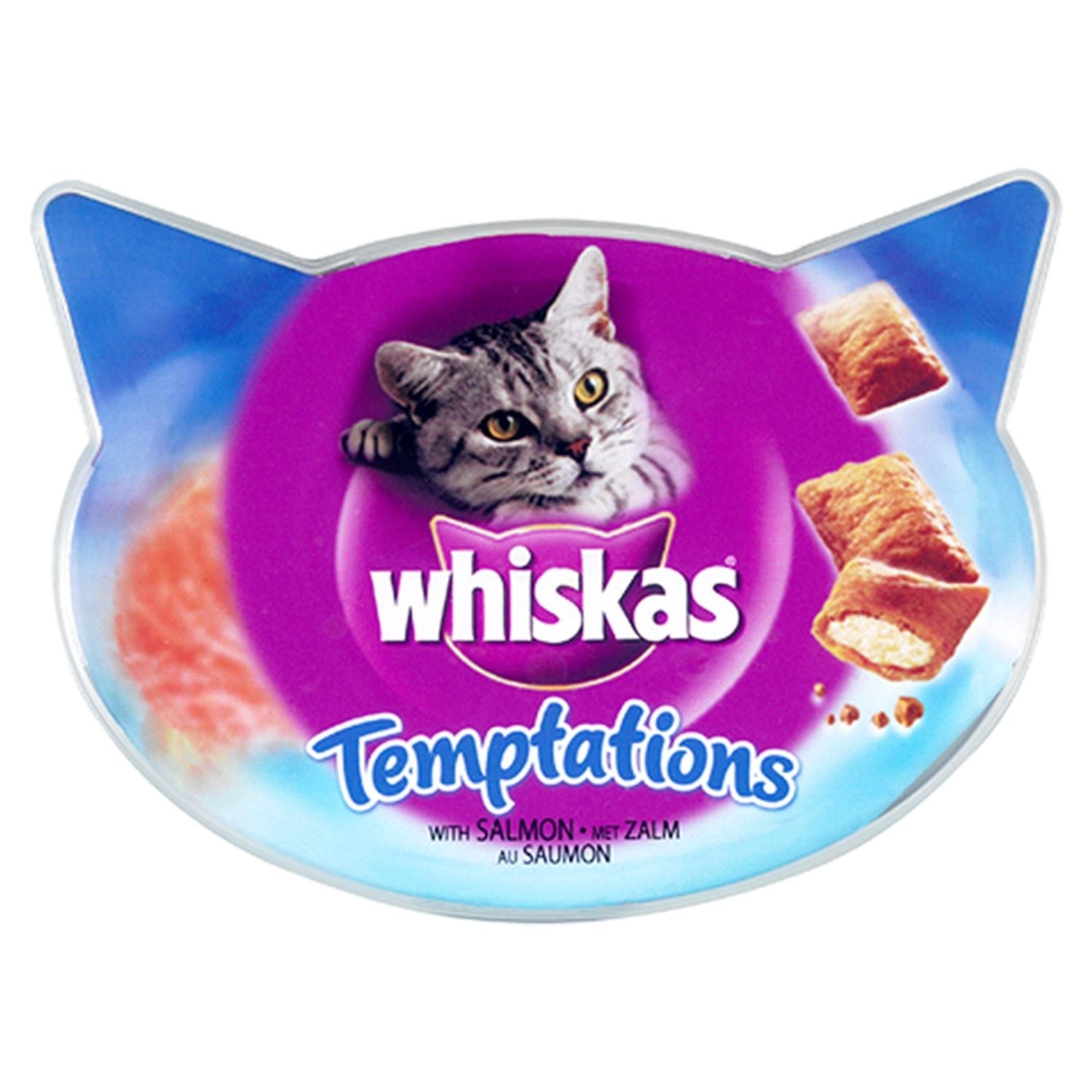  8 X Whiskas Temptations Salmon Cat Treats 60g