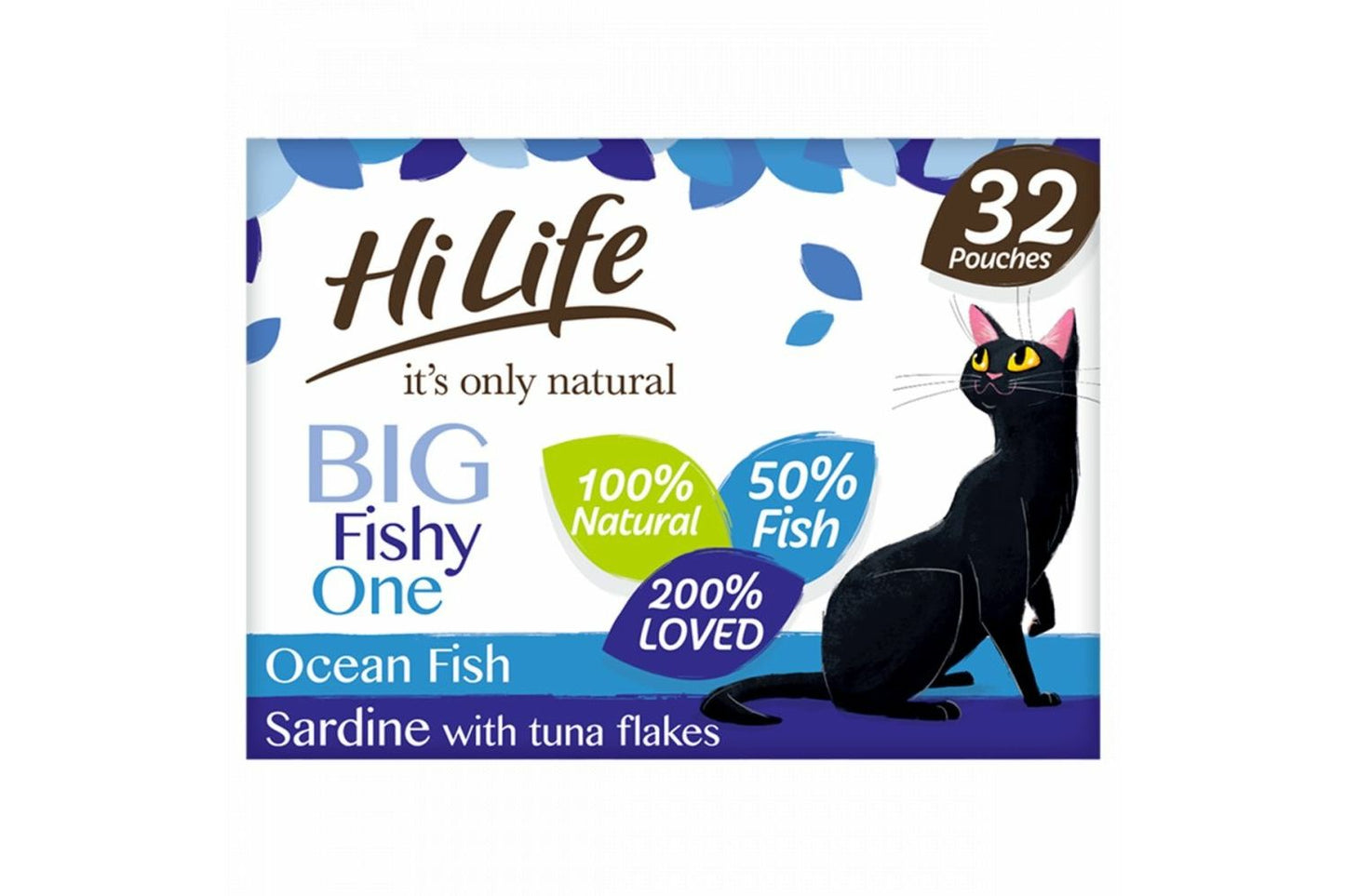  HiLife Its Only Natural Cat Pouch Multipack The Big Fishy One In Jelly 32x70g