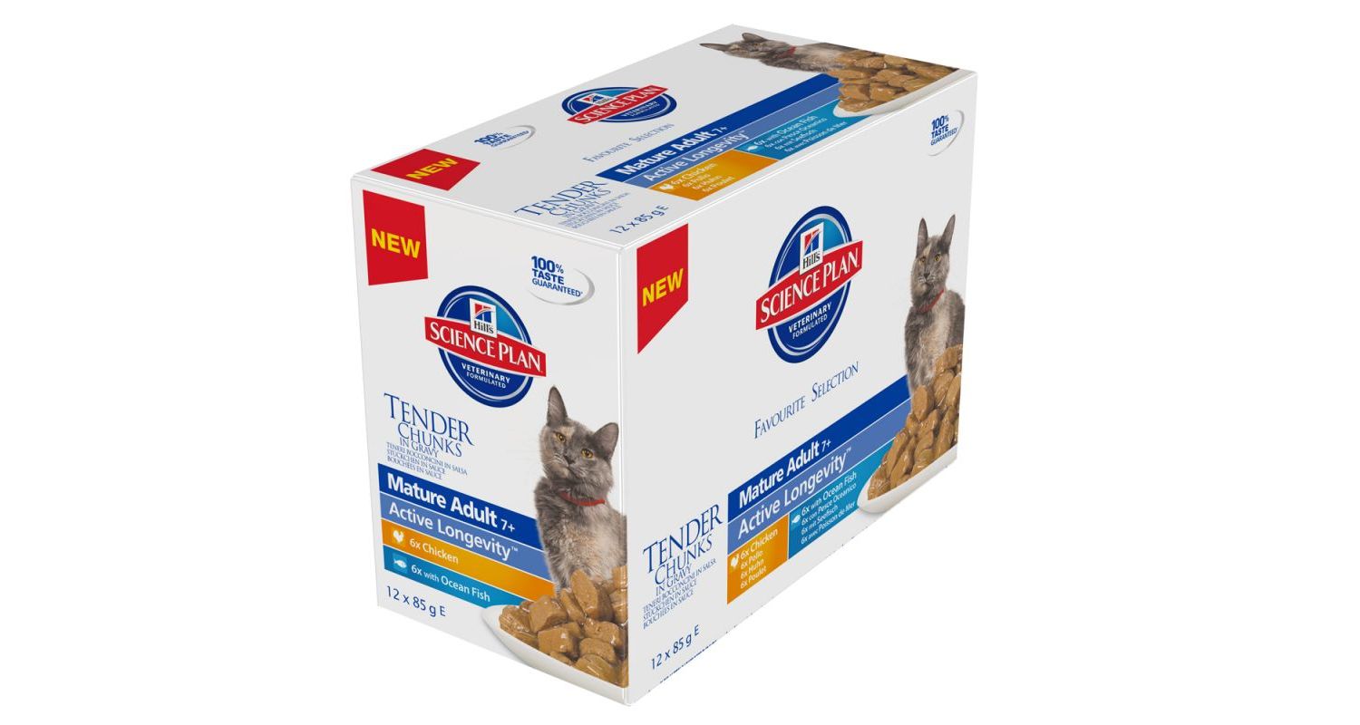  12 X 85g Hill's Science Plan Feline Chunks & Gravy Mature Adult Pouch Multipack