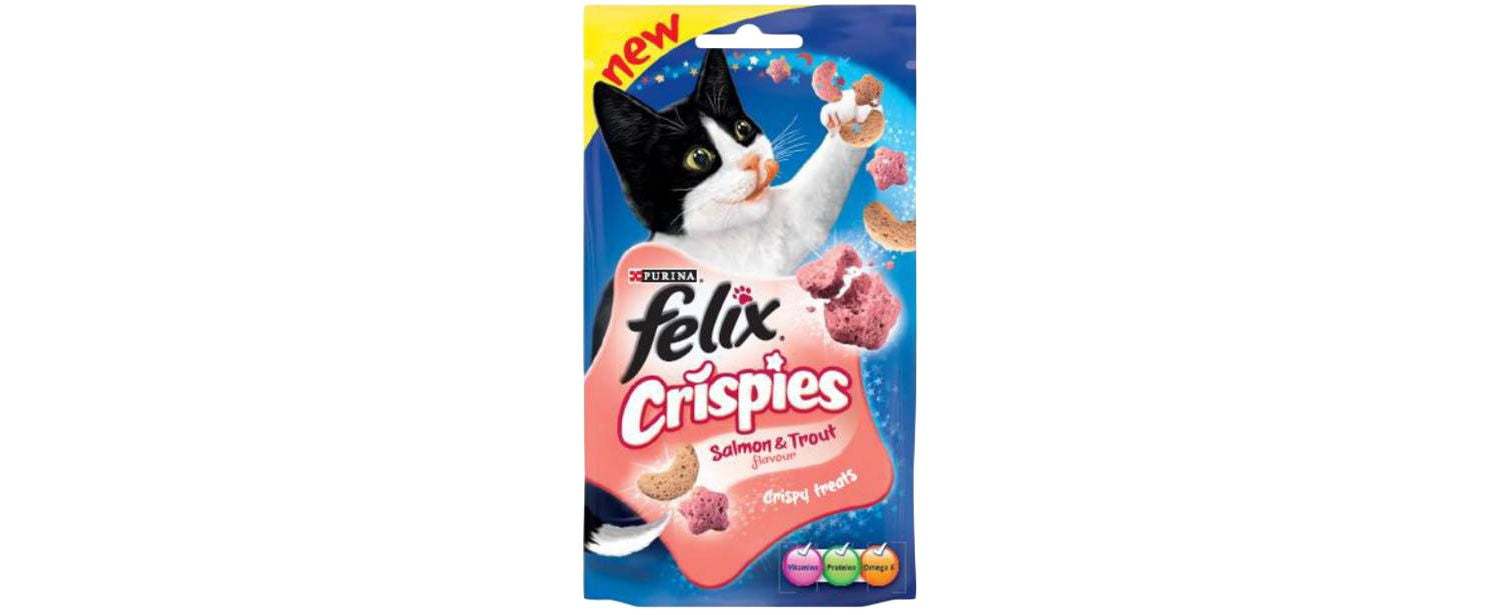  8 X Felix Crispies Salmon & Trout 45g