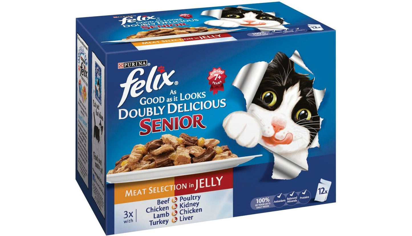  Felix As Good As It Looks Senior Doubly Delicious In Jelly Wet Cat Food