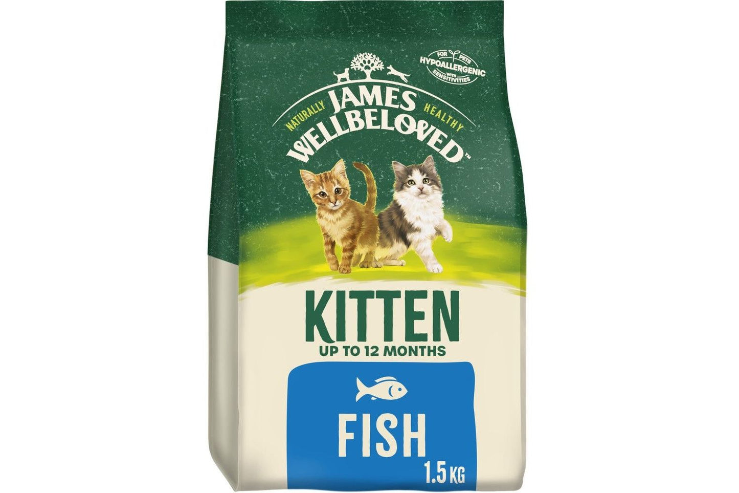  James Wellbeloved Fish Hypoallergenic Dry Kitten Food