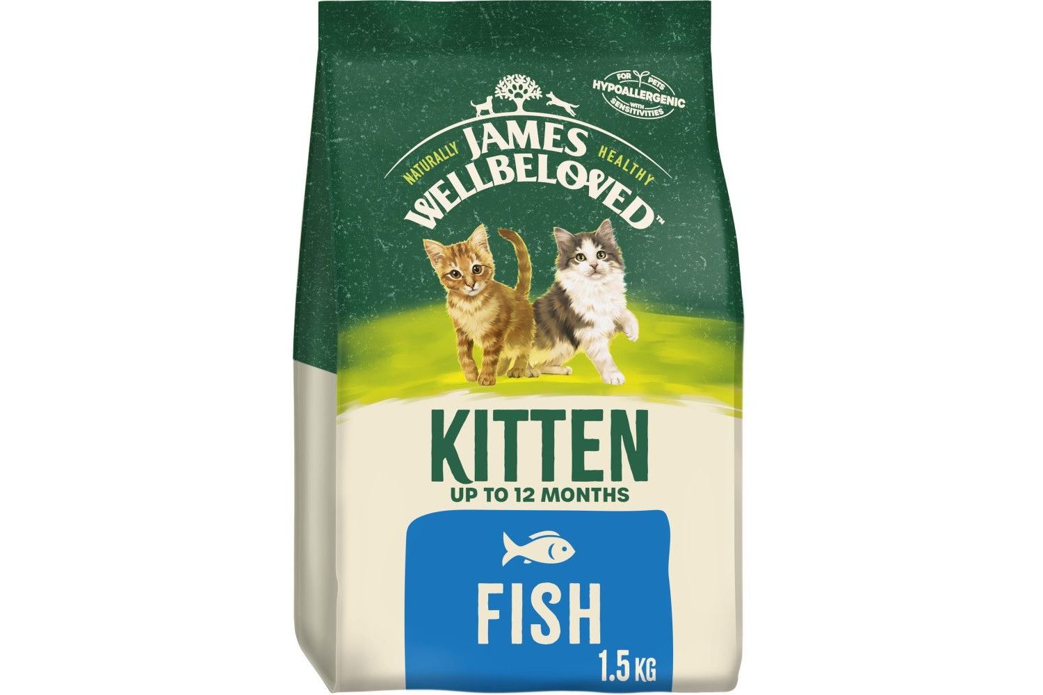  James Wellbeloved Fish Hypoallergenic Dry Kitten Food