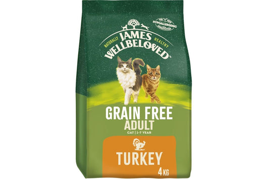  James Wellbeloved Grain Free Turkey Adult Dry Cat Food 1.5kg