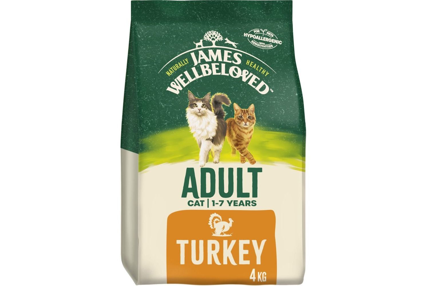  James Wellbeloved Adult Turkey Dry Cat Food