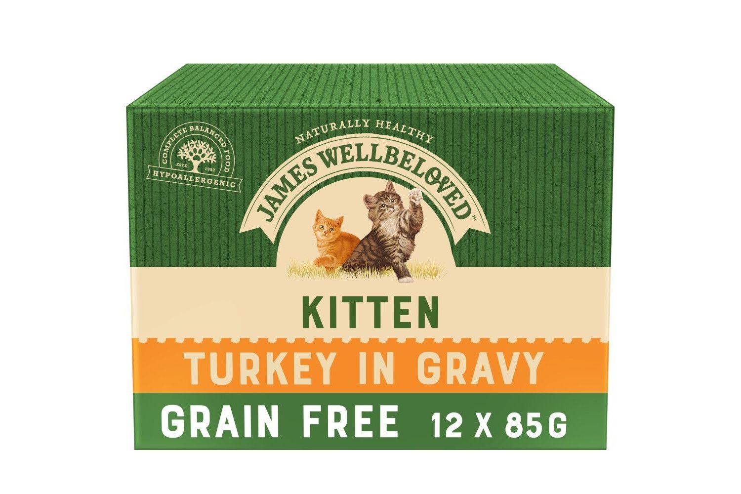 James Wellbeloved 12 X Ames Wellbeloved Grain Free Turkey Wet Kitten Food 85g