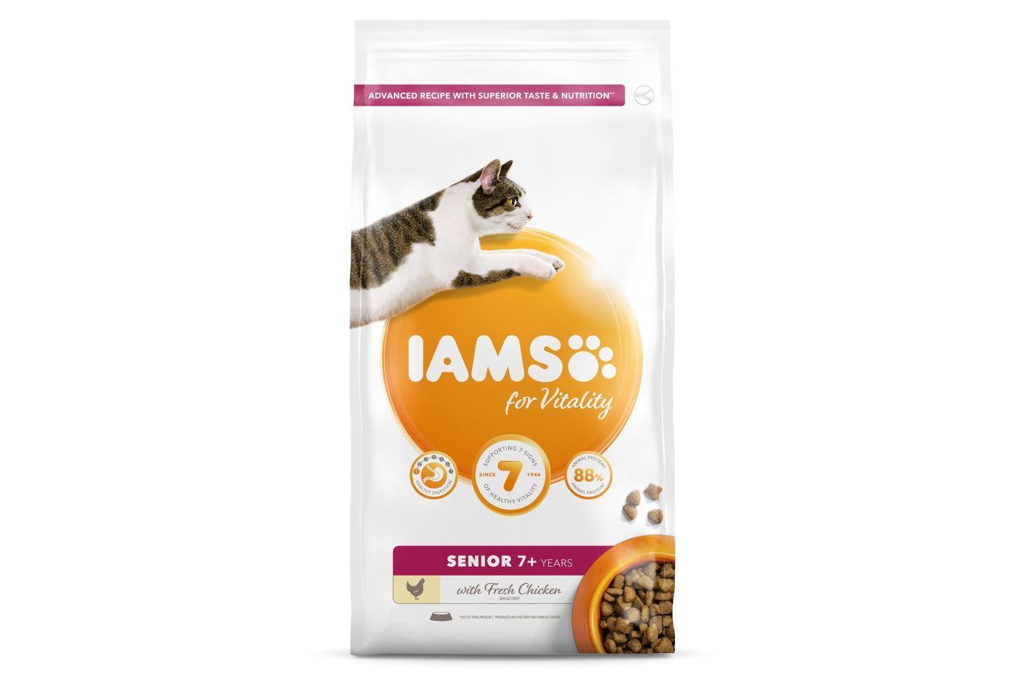  Iams Vitality Senior Cat Food With Fresh Chicken