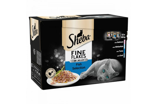  SHEBA Fine Flakes Cat Pouches Fish Collection In Jelly