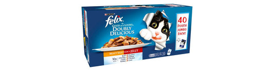  Felix Doubly Delicious Meaty Selection In Jelly Wet Cat Food 40 X 100g