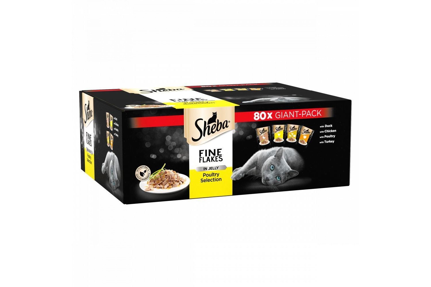  SHEBA Fine Flakes Cat Pouches Poultry Collection In Jelly 80x85g