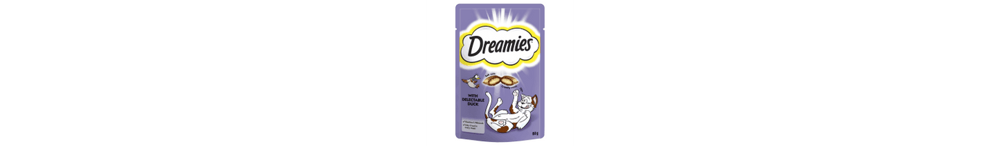  8 X Dreamies Duck Cat Treats 60g