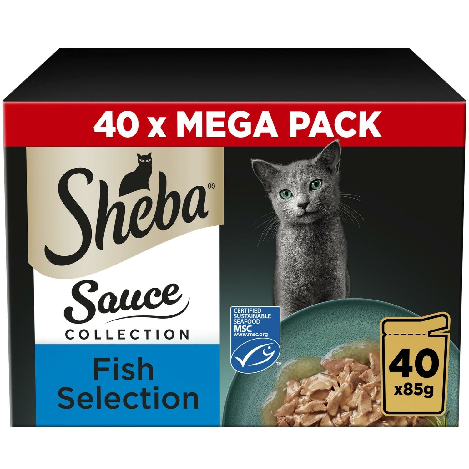  SHEBA Sauce Collection Cat Pouches Fish Selection In Gravy
