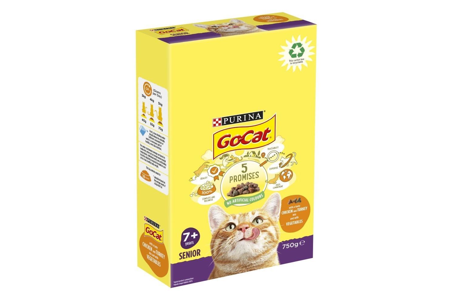  Go-Cat Senior With Chicken, Turkey And Vegetables Dry Cat Food 750g