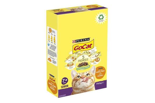  Go-Cat Senior With Chicken, Turkey And Vegetables Dry Cat Food 750g