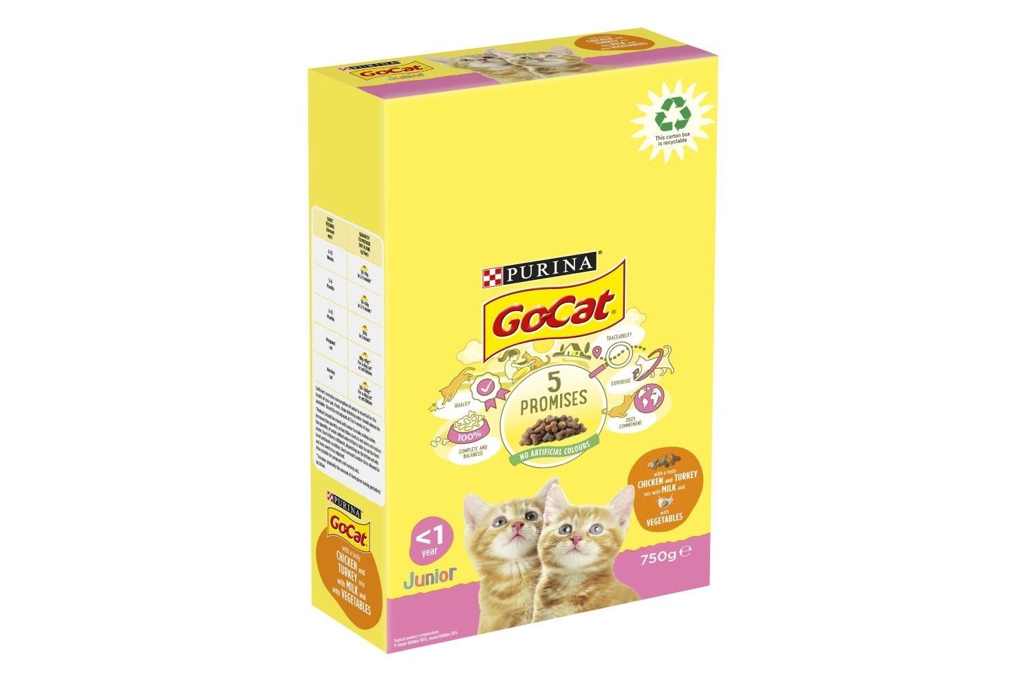  Go-Cat Junior With Chicken, Turkey Mix With Milk Dry Cat Food 750g