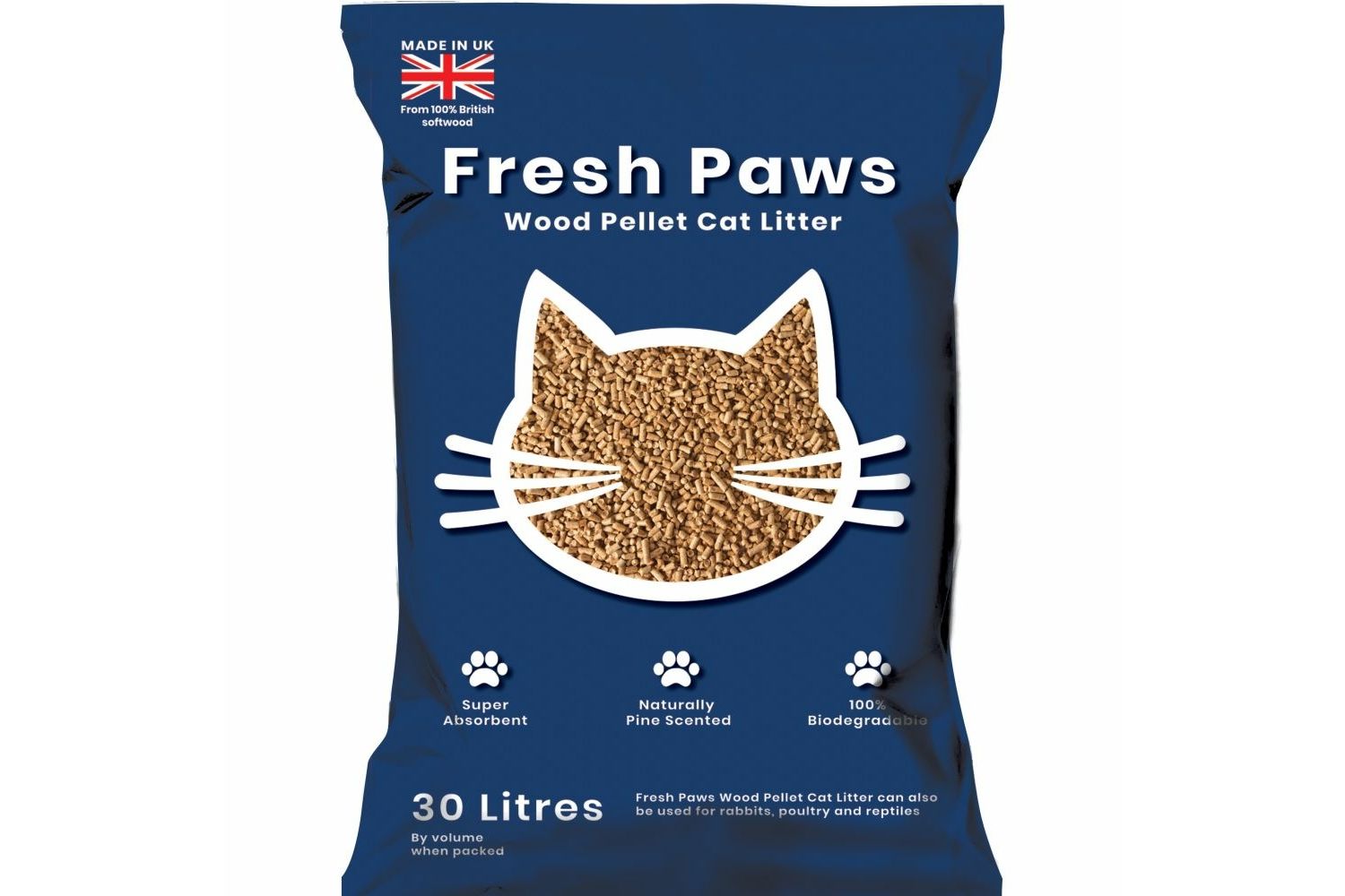  Fresh Paws Wood Pellet Cat Litter 30L
