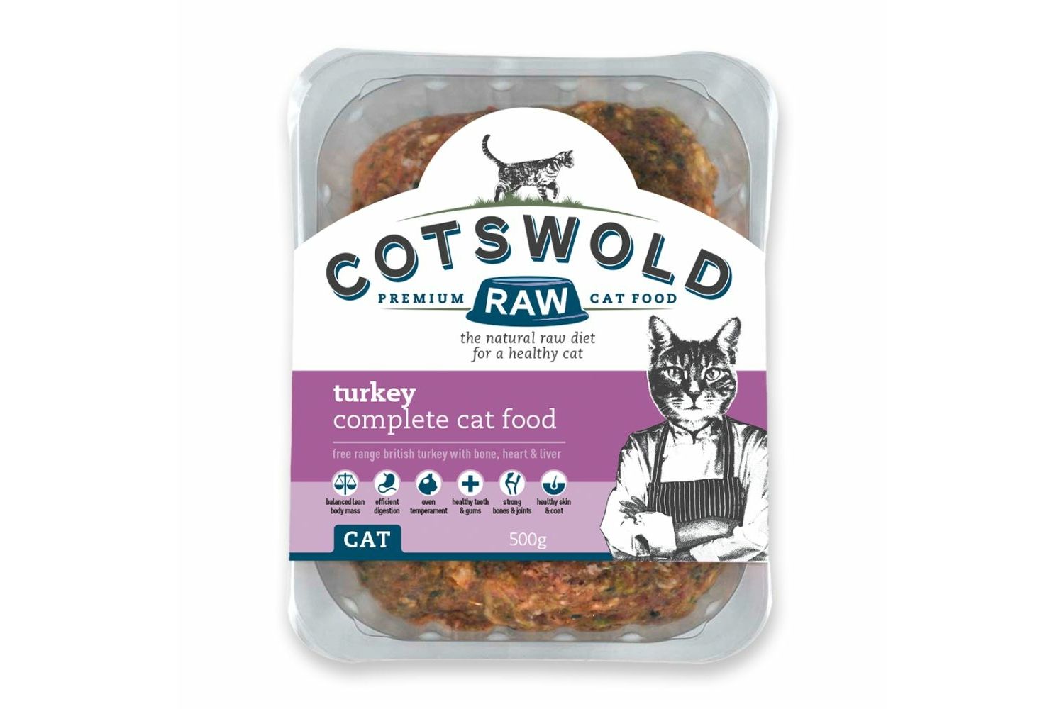  Cotswold Raw Complete Cat Food Minced Turkey