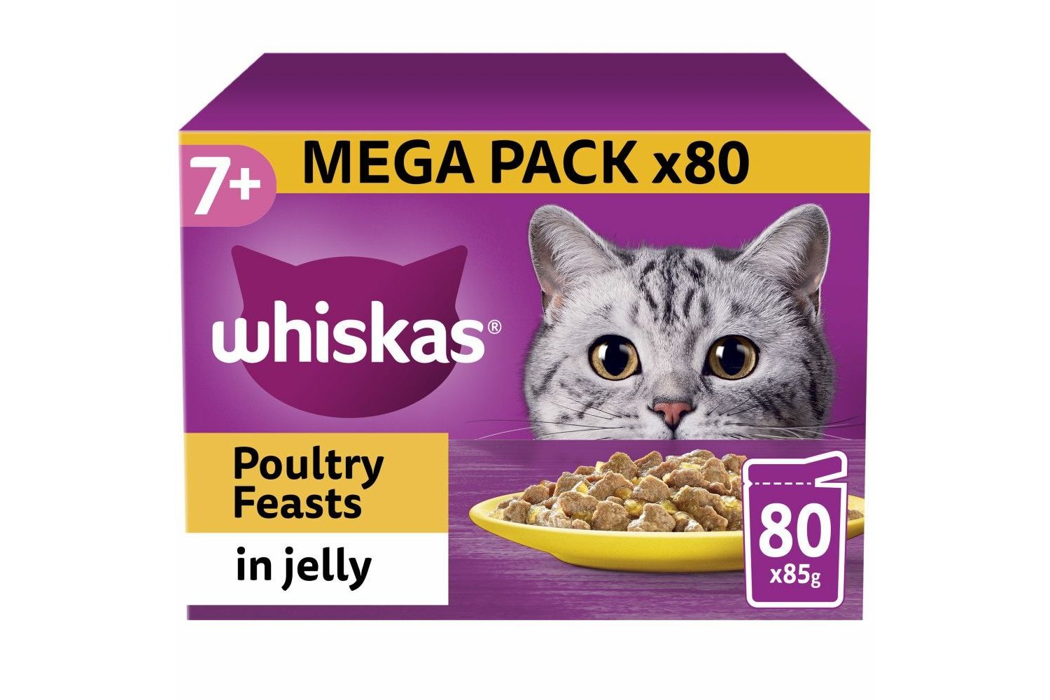  Whiskas 7+ Senior Pouches Poultry Feasts In Jelly Wet Cat Food