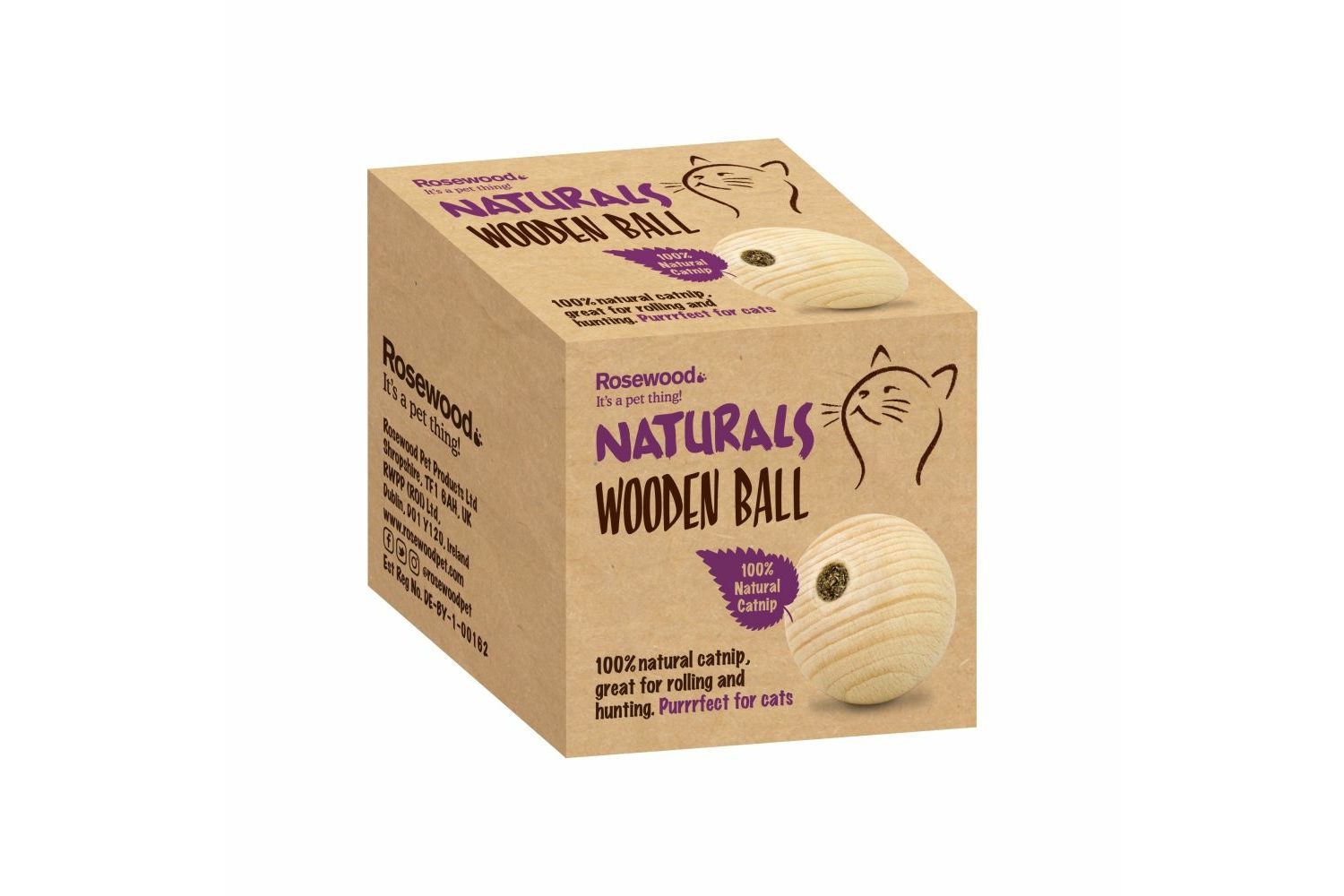  Rosewood Naturals Wooden Ball Cat Toy