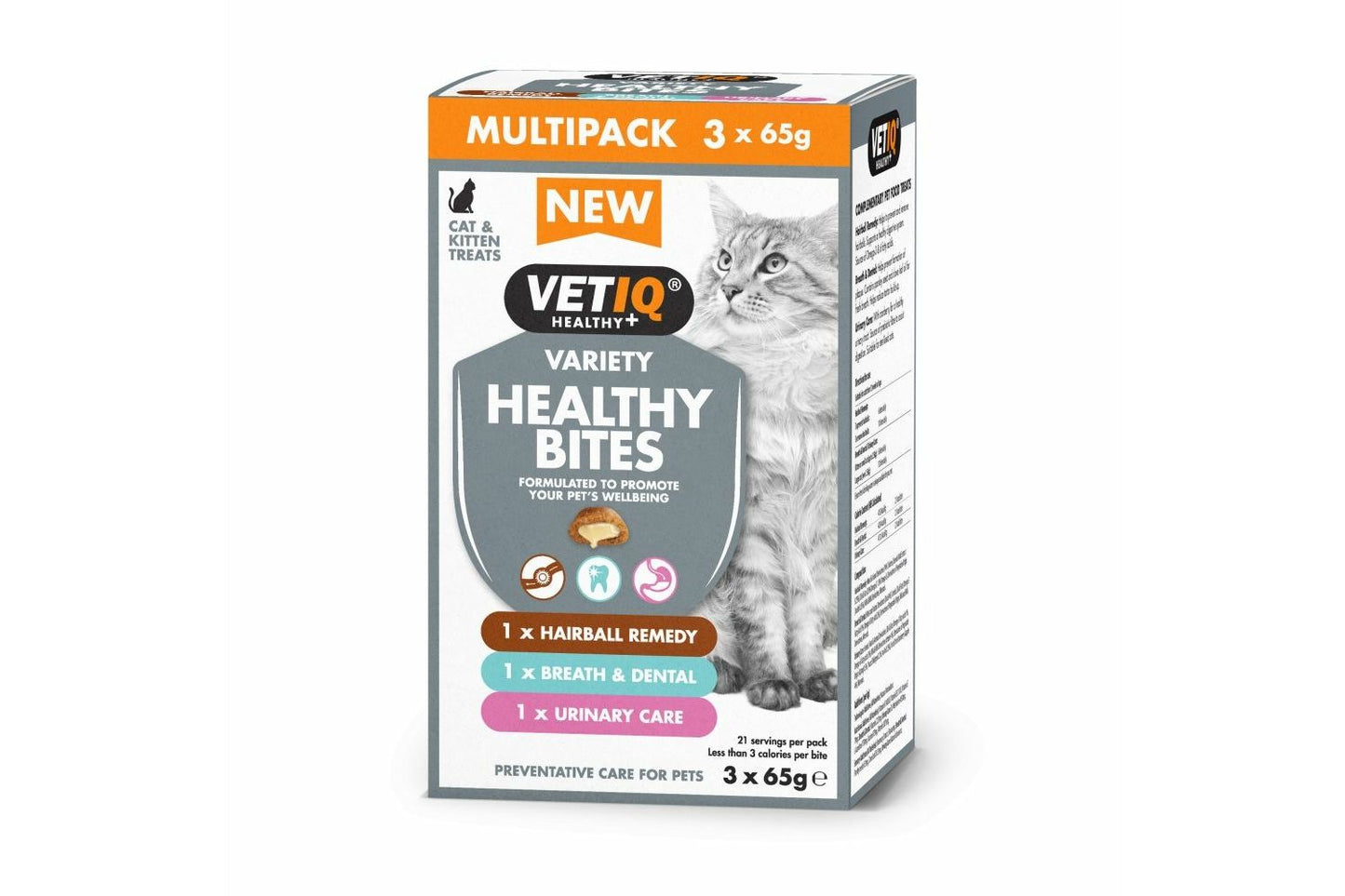  3 X VETIQ Healthy Bites Variety Cat Treats 65g