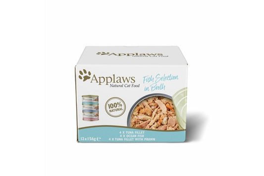  Applaws Natural Wet Cat Food Fish Selection In Broth 12x156g