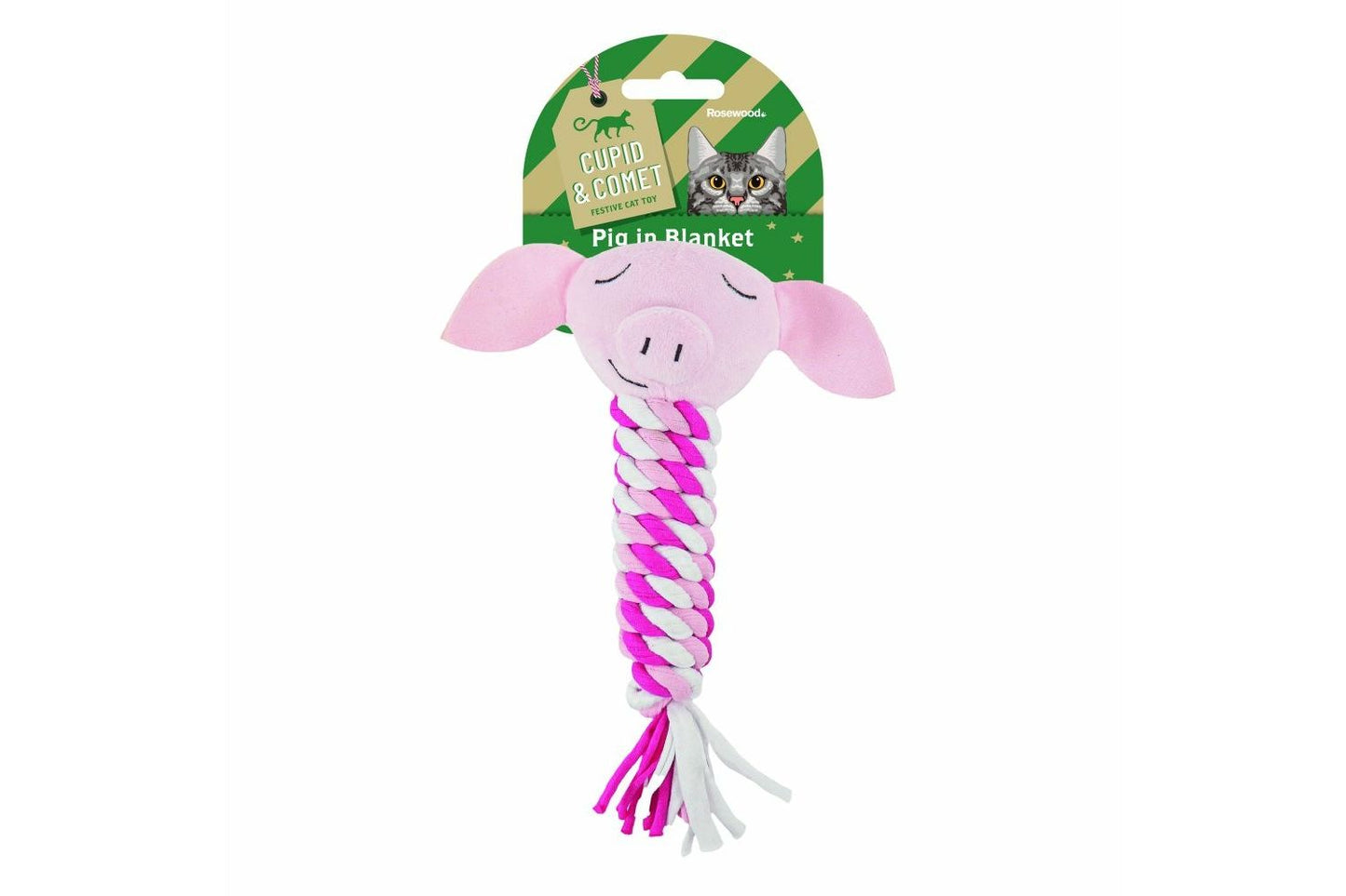  Christmas Rosewood Pig In Blanket Cat Toy