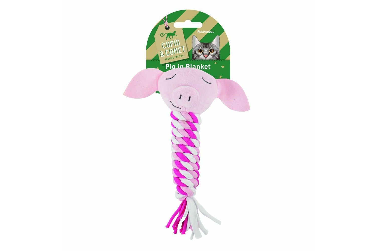  Christmas Rosewood Pig In Blanket Cat Toy