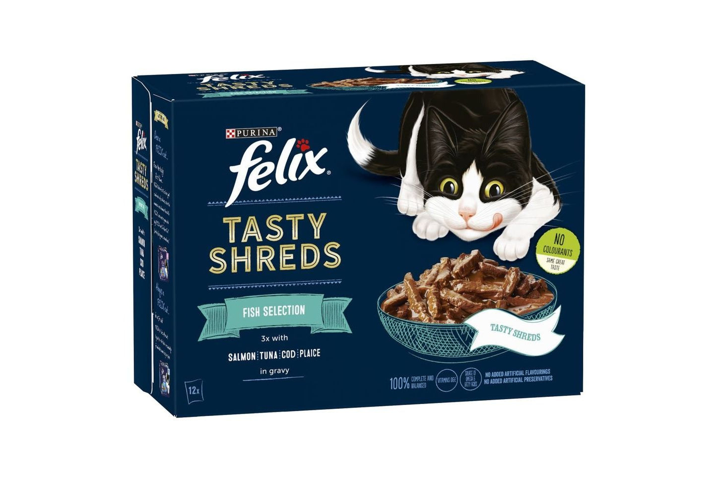  FELIX TASTY SHREDS Ocean Selection In Gravy Cat Food 12pk