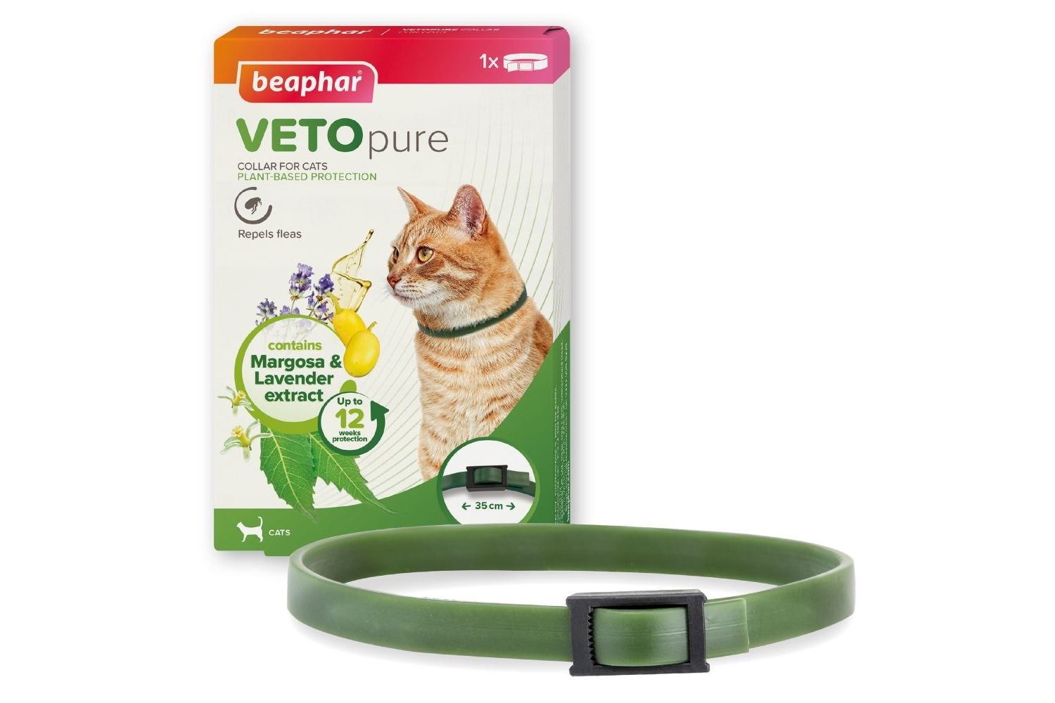  Beaphar VETOpure Plant-Based Protection Flea Collar For Cats 35cm