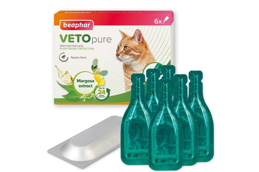  Beaphar VETOpure Plant-Based Flea Spot-On For Cats (6 Treatments)