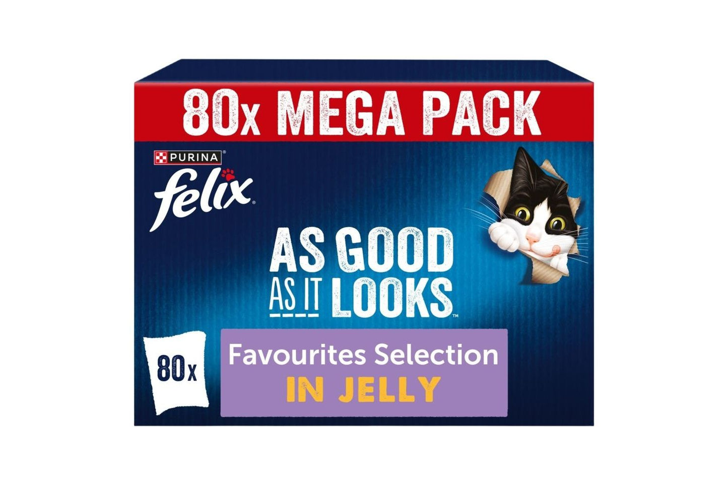  80 X Felix AGAIL Beef Cat Food In Jelly 85g