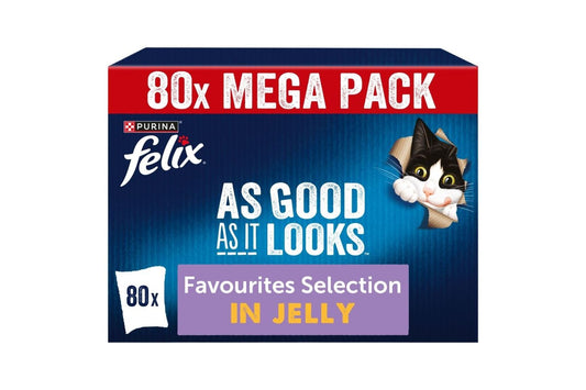  80 X Felix AGAIL Beef Cat Food In Jelly 85g
