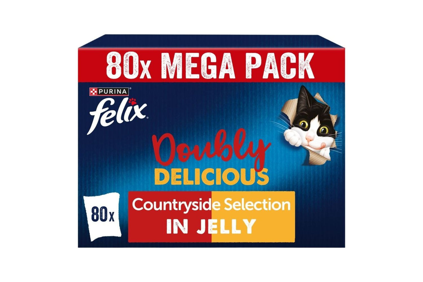  80 X Felix AGAIL Doubly Delicious Meaty Selection Cat Food In Jelly 85g