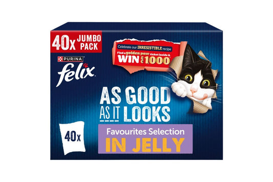  40 X Felix AGAIL Mixed Selection Cat Food In Jelly 85g