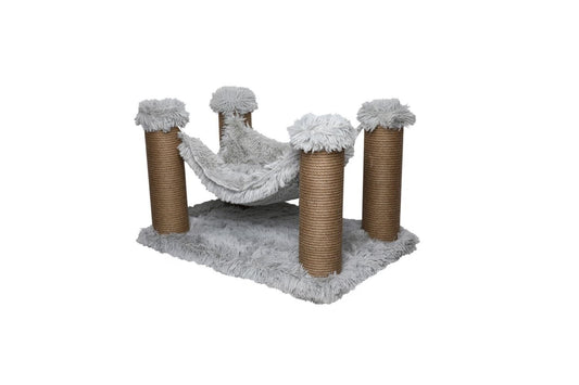  Dubex Long Plush Hammock & Cat Scratcher Grey