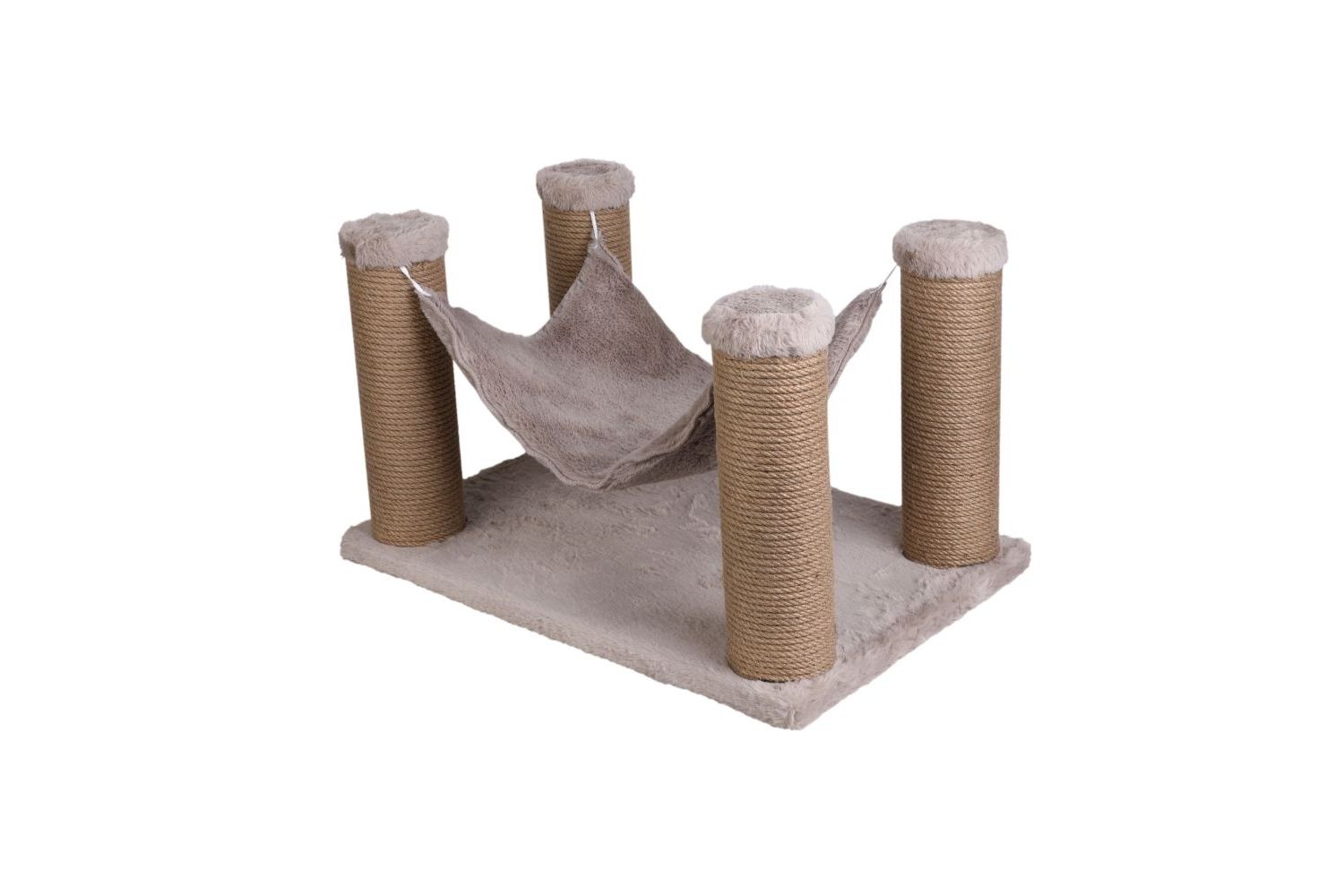  Dubex Short Plush Hammock & Cat Scratcher Beige