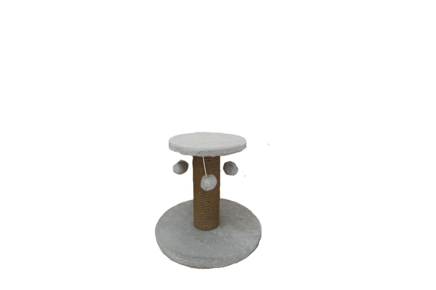  Dubex Short Plush Tri-Pom Cat Scratcher Grey