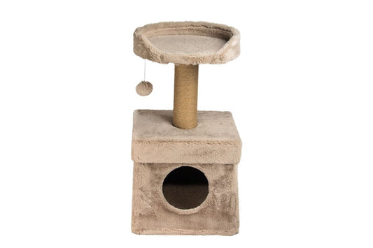  Dubex Short Plush Platform & House Cat Scratcher Beige