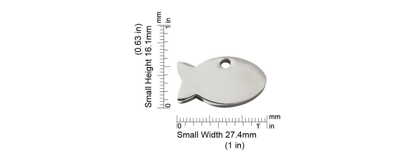  Red Dingo Diamante Engraved Cat Tag Fish