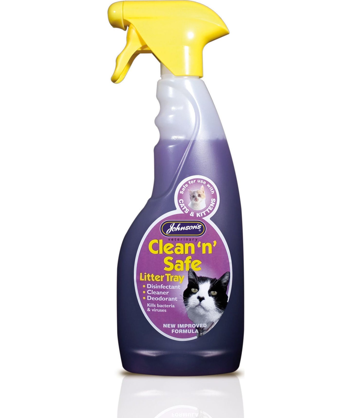  Johnson's Clean 'n' Safe Cat Litter Tray Disinfectant Cleaner 500ml