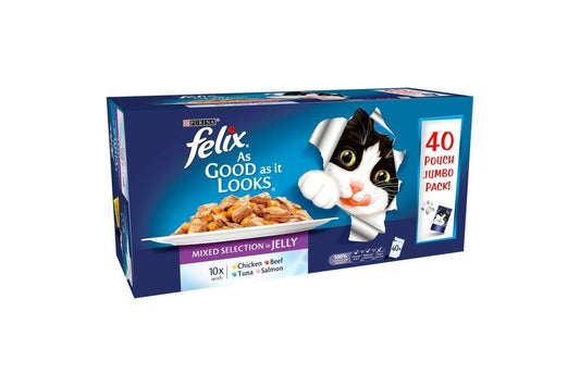  Felix As Good As It Looks Mixed Selection In Jelly Wet Cat Food 40 X 100g