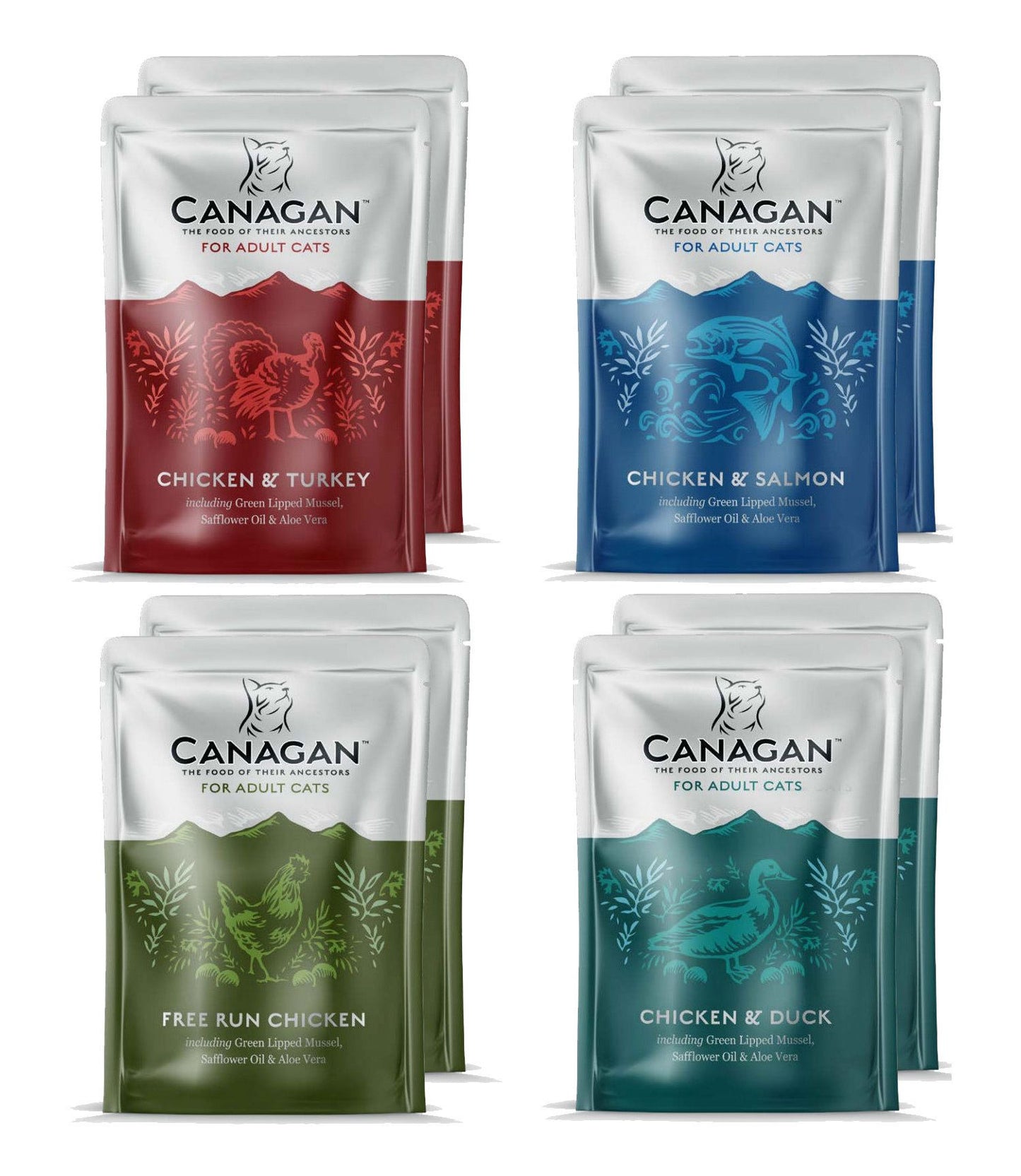  8 X 85g Canagan Variety Pack Wet Cat Food Pouches