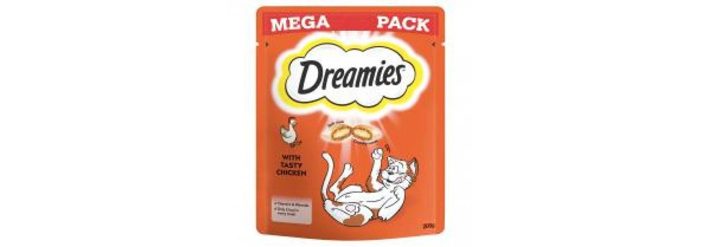  6 X Dreamies Cat Treats With Chicken Mega Pack 200g
