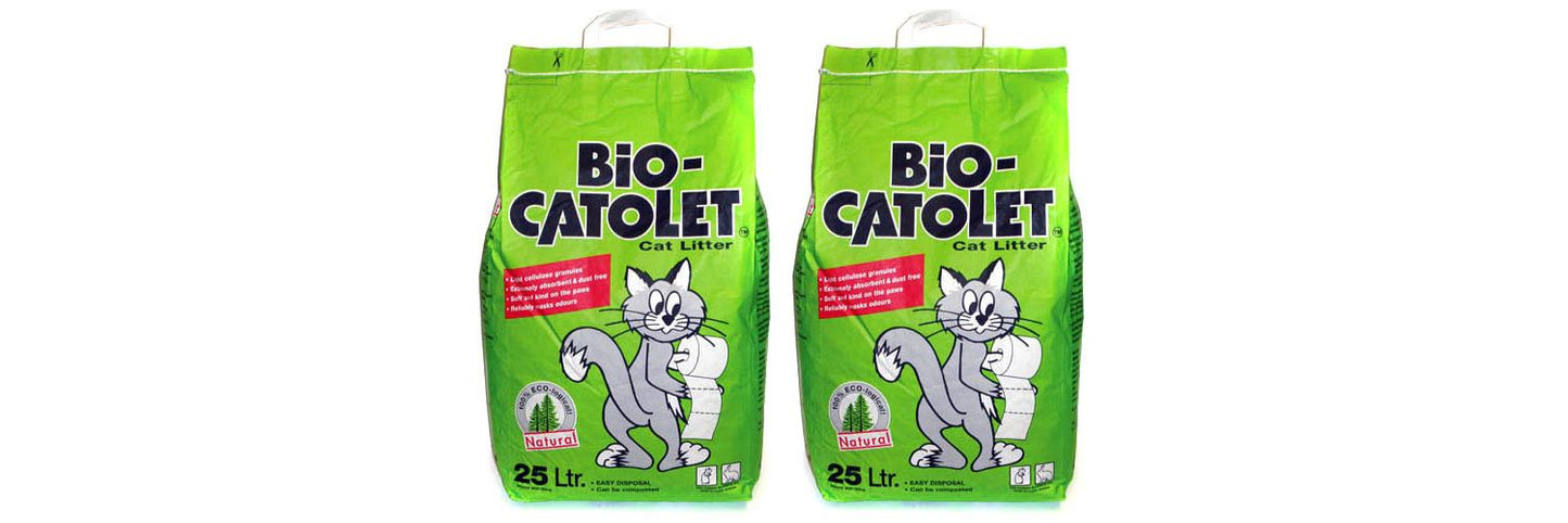  2 X 25L Bio-Catolet 100% Recycled Paper Cat Litter Multi-Buy